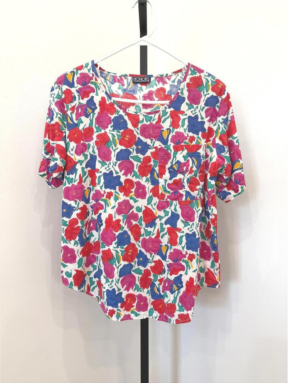 Honors Floral Print Short Sleeve Shirt Vintage 90s